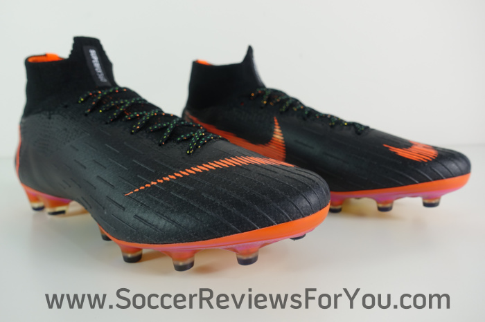 Nike Superfly 6 Pro FG Soccer Cleats Flyknit Black Orange SZ.