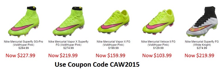 Get 20% off all Mercurials with Coupon Code CAW2015 CLICK HERE