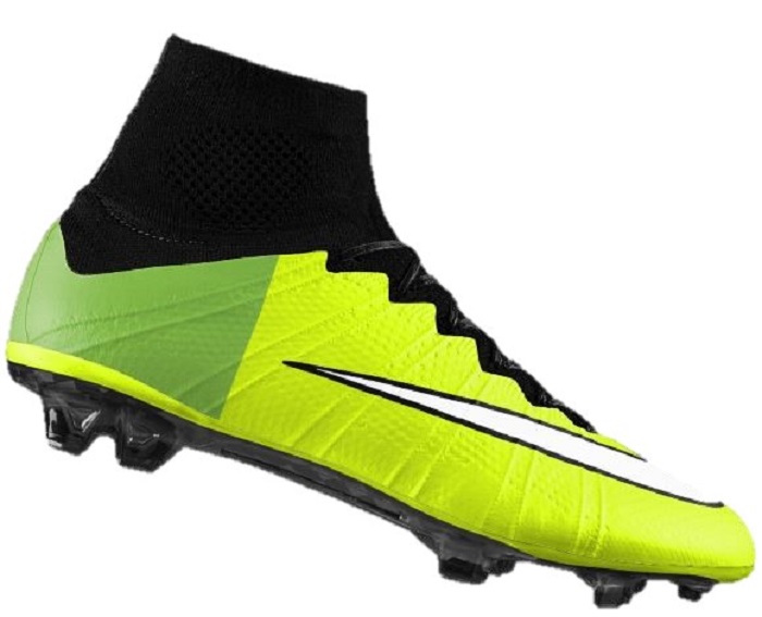 Nike iD Mercurial Superfly 4 in Volt with the two toned heel option.