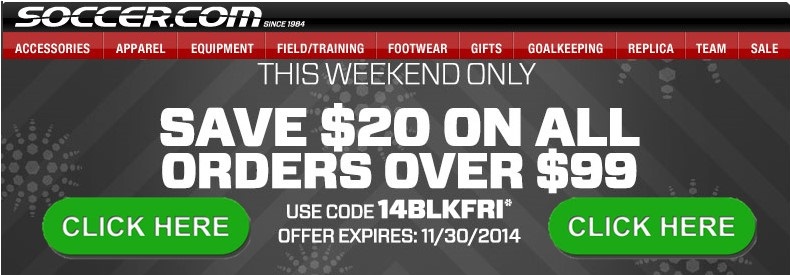 Get $20 off any $99 Purchase with Coupon Code 14BLKFRI CLICK HERE