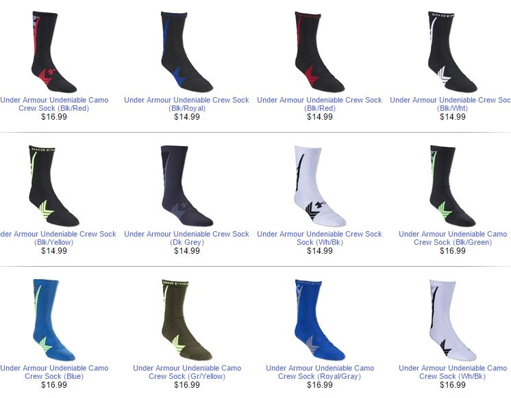 Under Armour Undeniable Crew Socks CLICK HERE