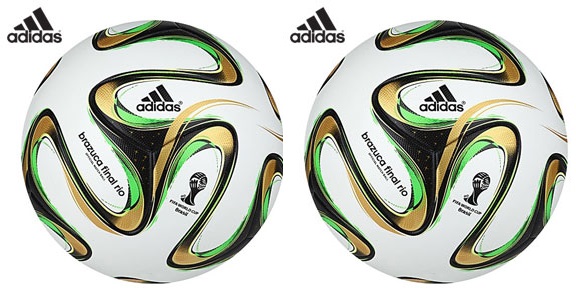 2 Adidas Brazuca Finals Rio Official Match Balls Reg. $319.99 NOW only $98.00 USD CLICK HERE. Please note website prices are in Canadian Dollars and will convert at checkout