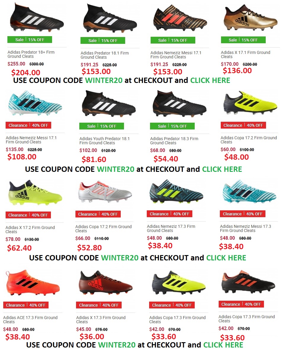 types of adidas football boots